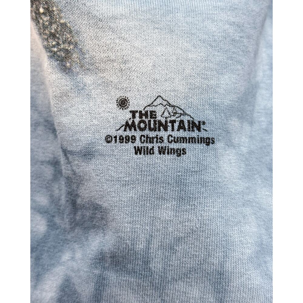 Vintage 1999 The Mountain Horse Snow T Shirt Large Blue Tie Dye Wild Wings USA - Picture 7 of 9